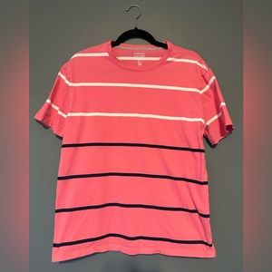 Gap Everyday Quotidien tee shirt size L Large pink stripes